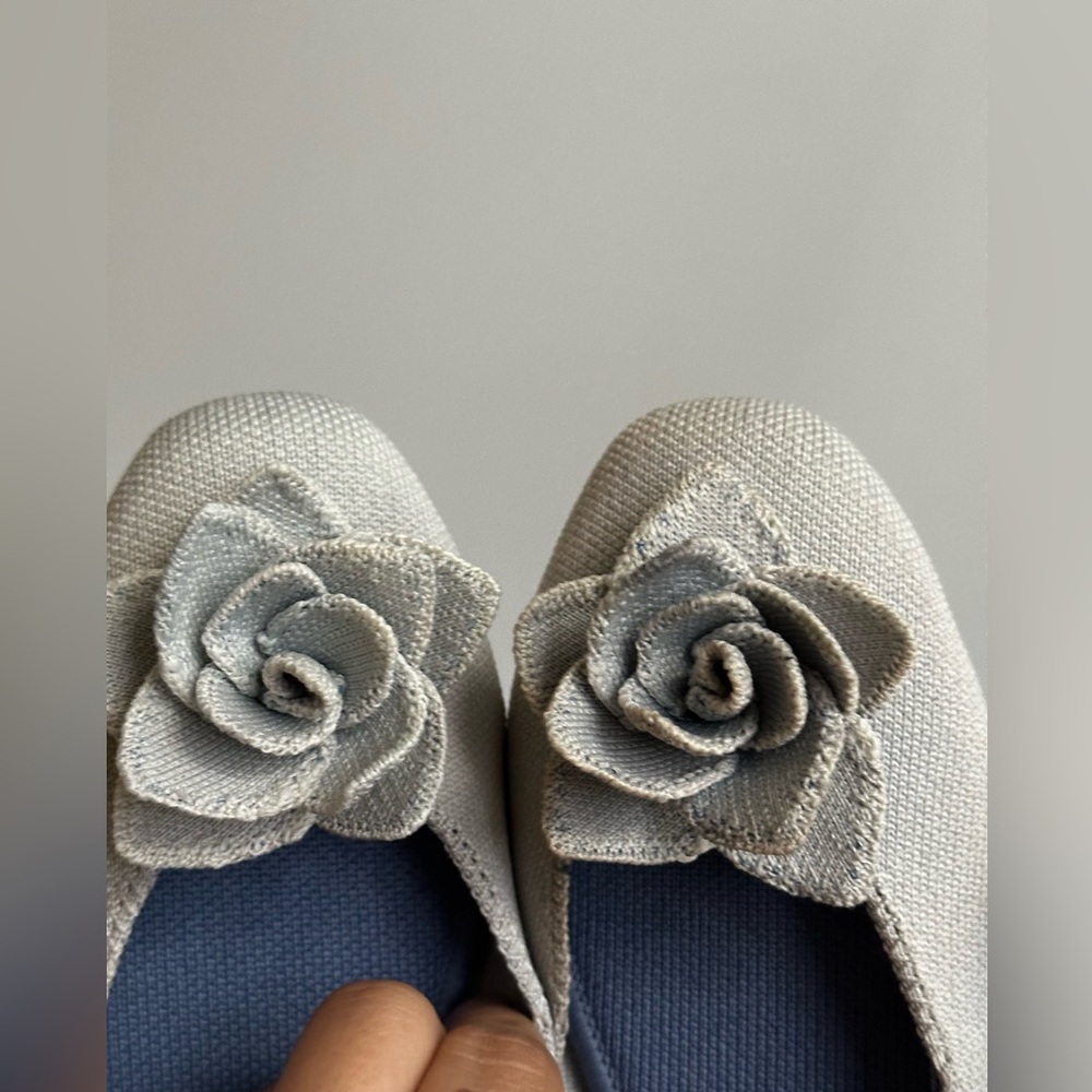 Rothy's Gray Floral Flats